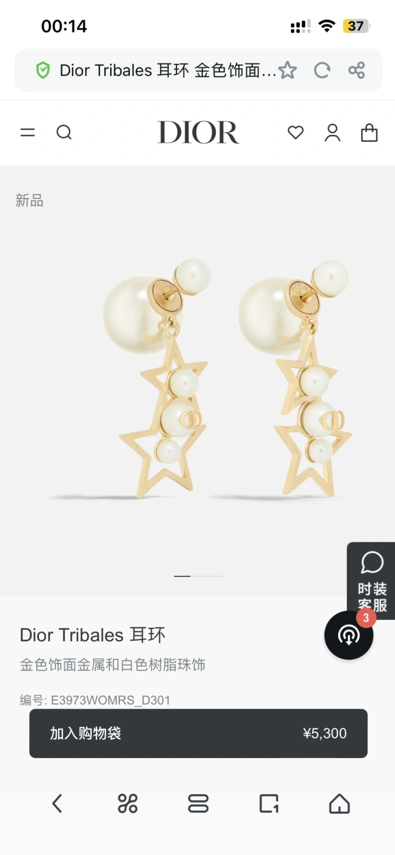 Christian Dxxr Earrings Sleek 293841