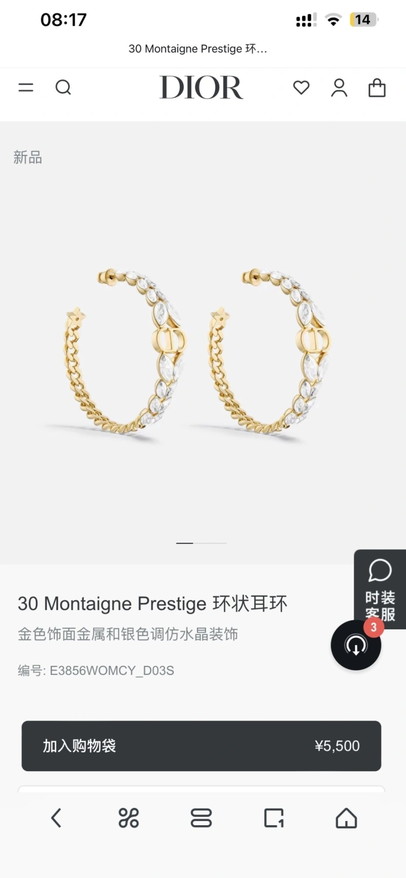 Christian Dxxr Earrings Sleek 294136