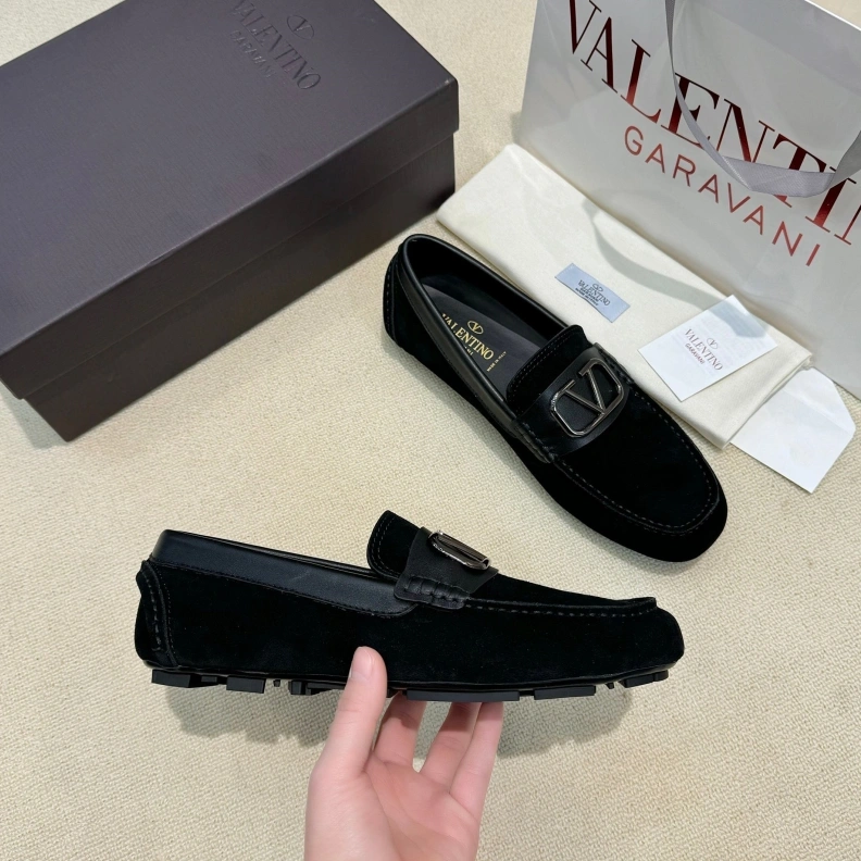 Refined Vxlxntino Leather Shoes 229183