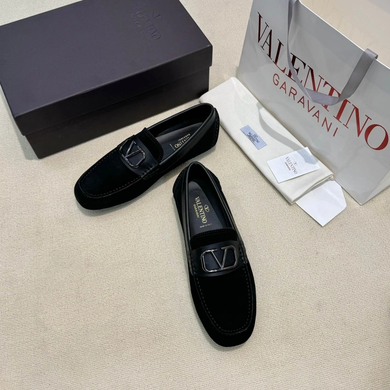 Refined Vxlxntino Leather Shoes 229183