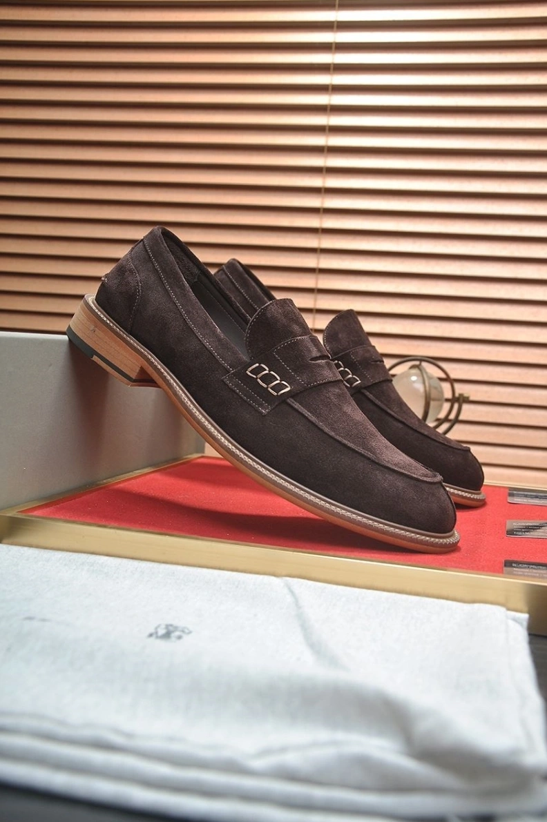 Trendy Brxnxllo Cxcxnelli Leather Shoes 113506