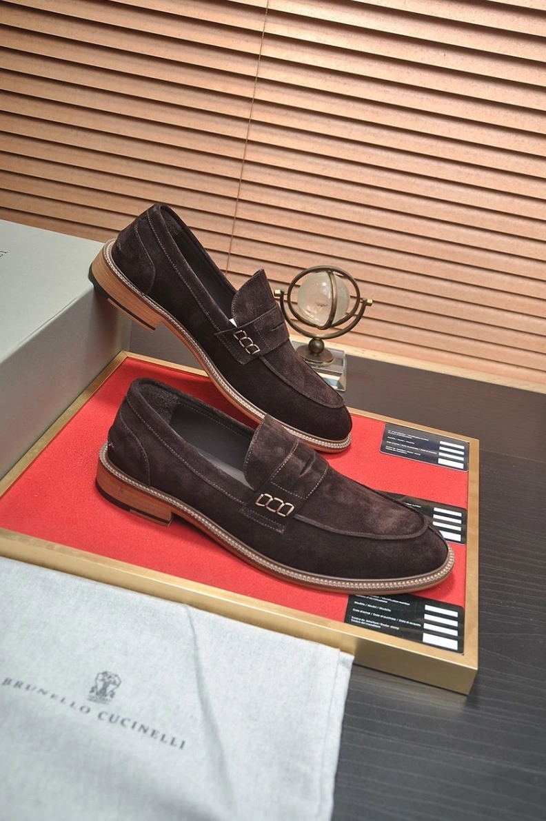 Trendy Brxnxllo Cxcxnelli Leather Shoes 113506