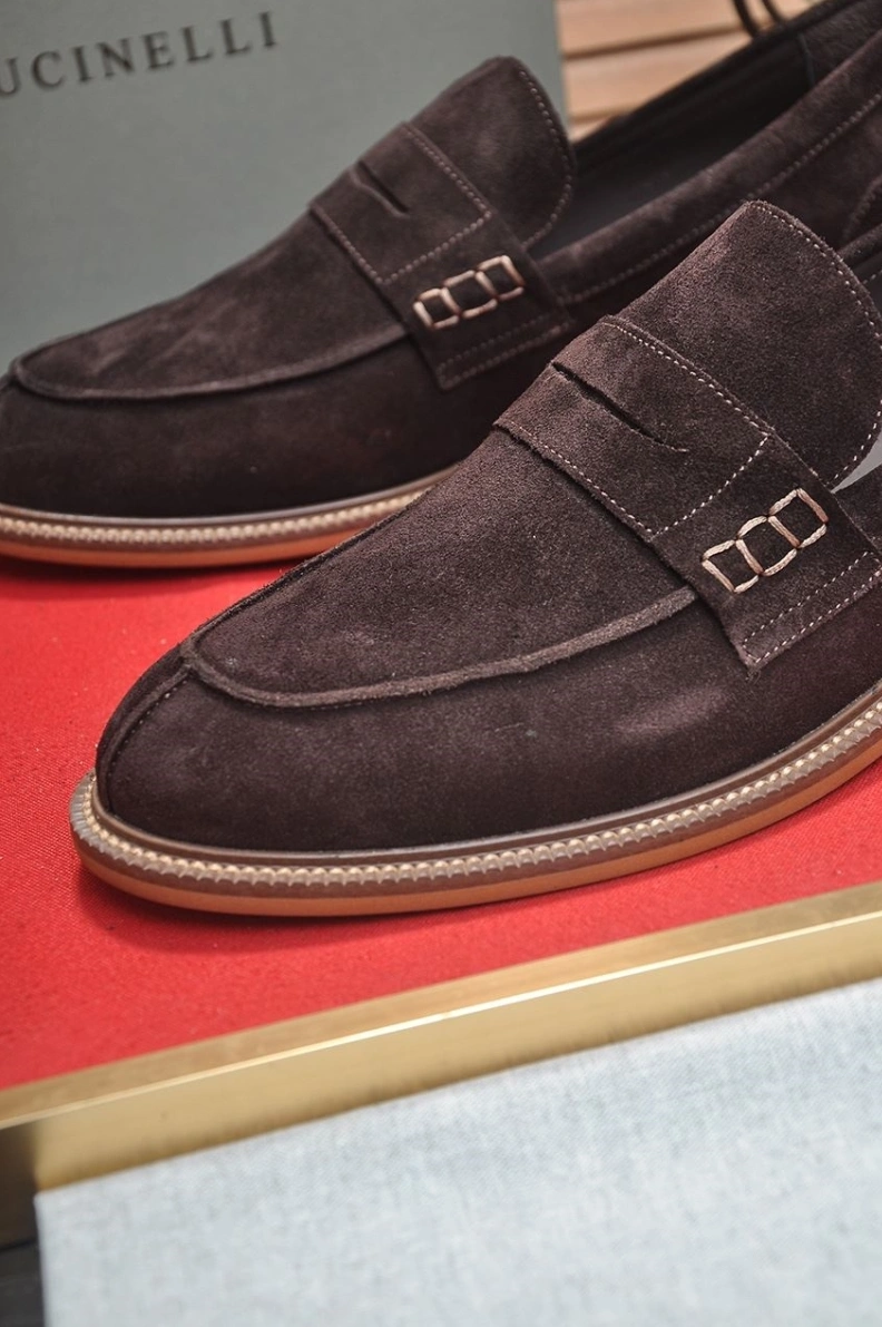 Trendy Brxnxllo Cxcxnelli Leather Shoes 113506