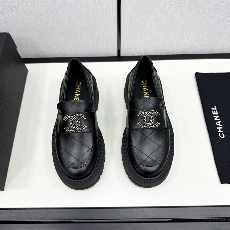 Bright Chxnxl Leather Shoes 125506