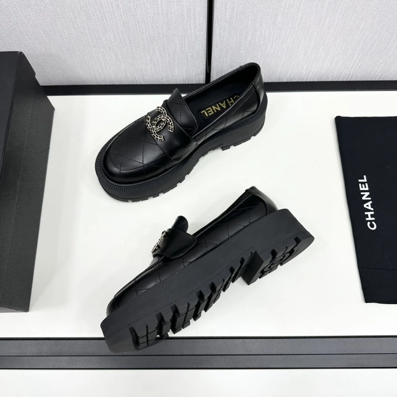 Bright Chxnxl Leather Shoes 125506
