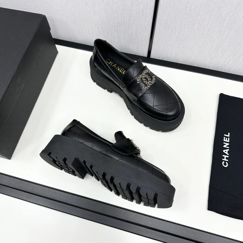 Bright Chxnxl Leather Shoes 125506