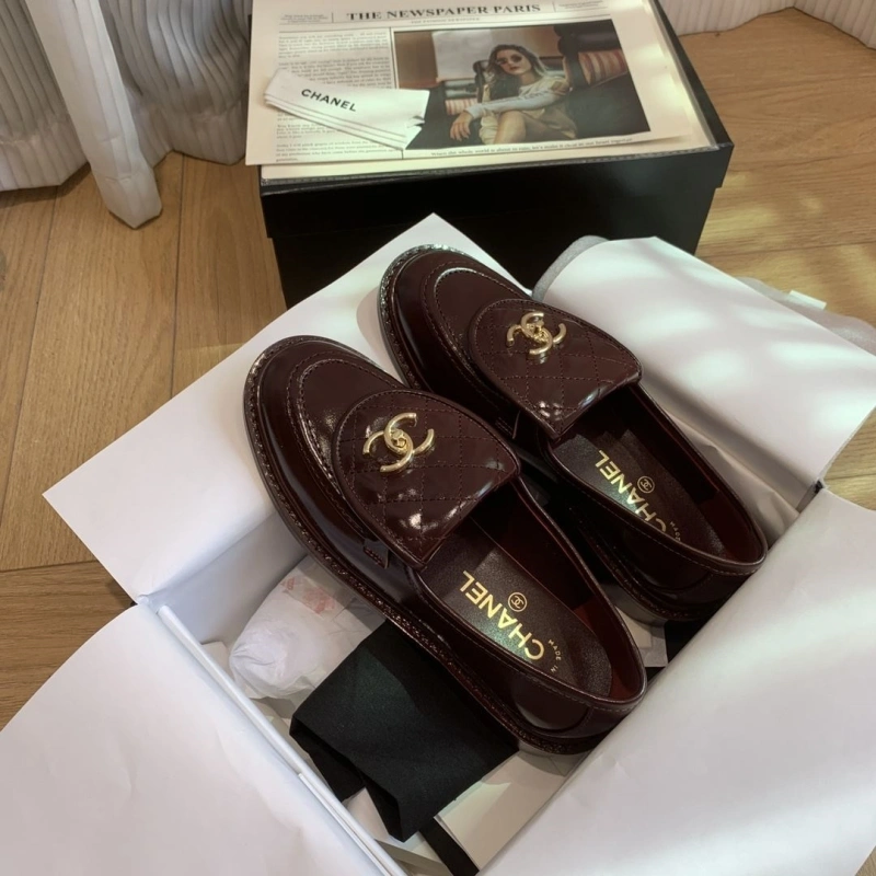 Sleek Chxnxl Leather Shoes 124465