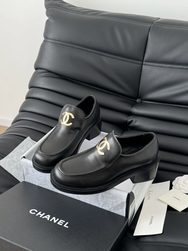 Bright Chxnxl Leather Shoes 120699