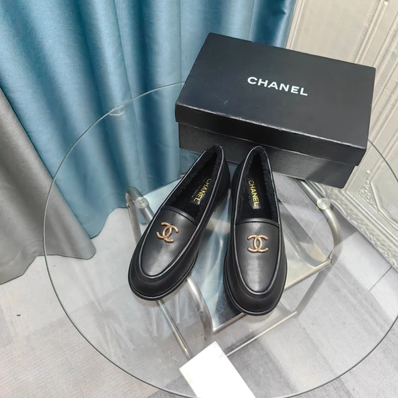 Fashionable Chxnxl Leather Shoes 123526