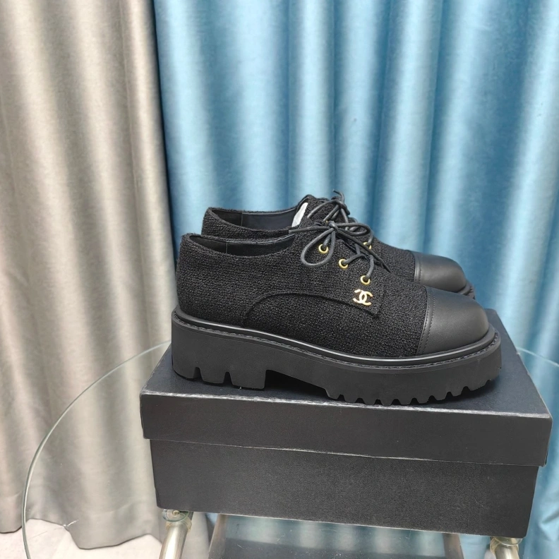 Bright Chxnxl Leather Shoes 123507