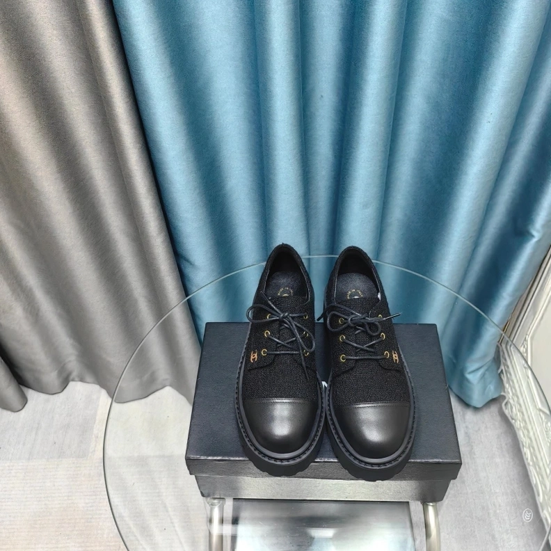 Bright Chxnxl Leather Shoes 123507