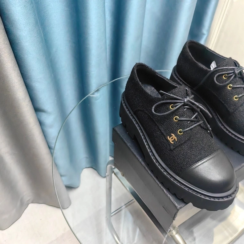 Bright Chxnxl Leather Shoes 123507
