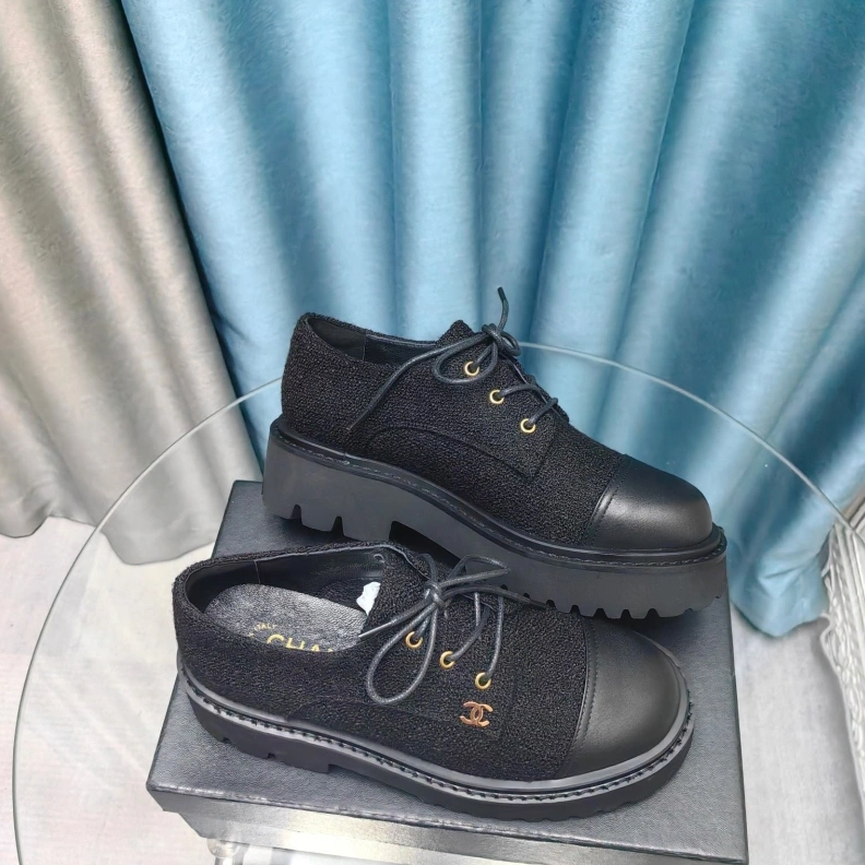 Bright Chxnxl Leather Shoes 123507