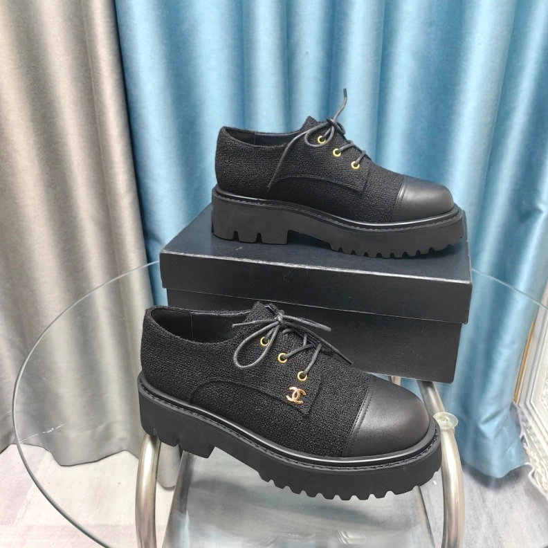 Bright Chxnxl Leather Shoes 123507