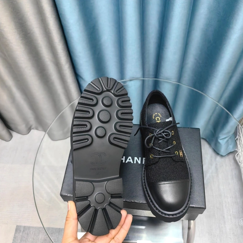 Bright Chxnxl Leather Shoes 123507