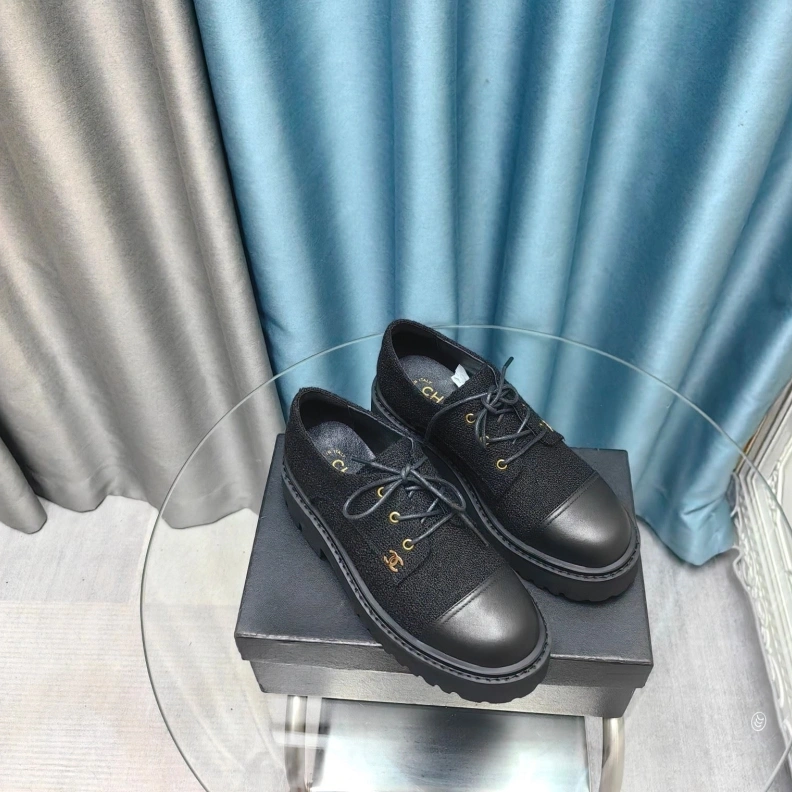 Bright Chxnxl Leather Shoes 123507