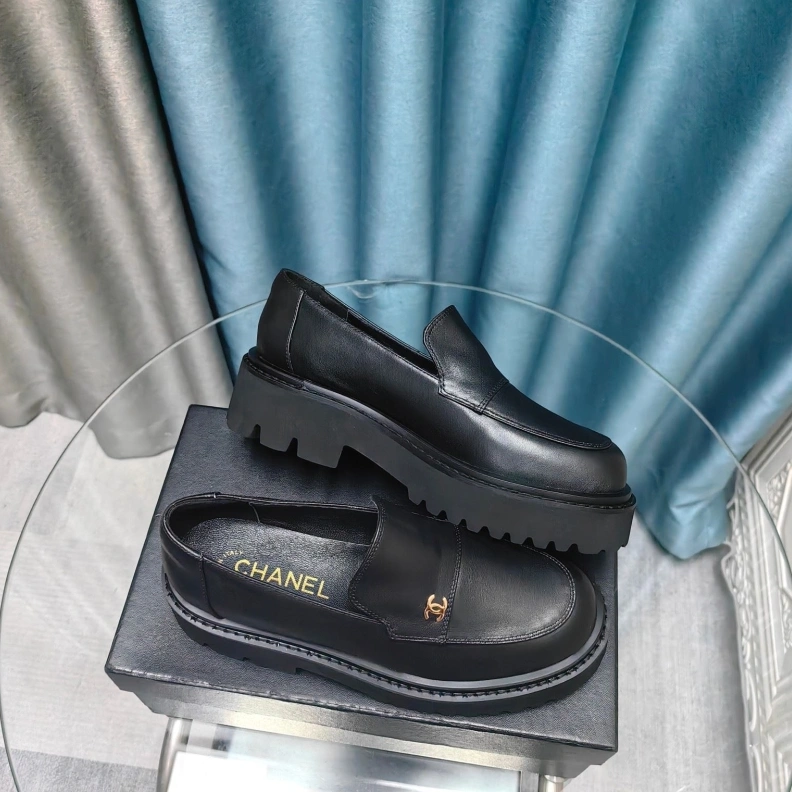 Elegant Chxnxl Leather Shoes 123501